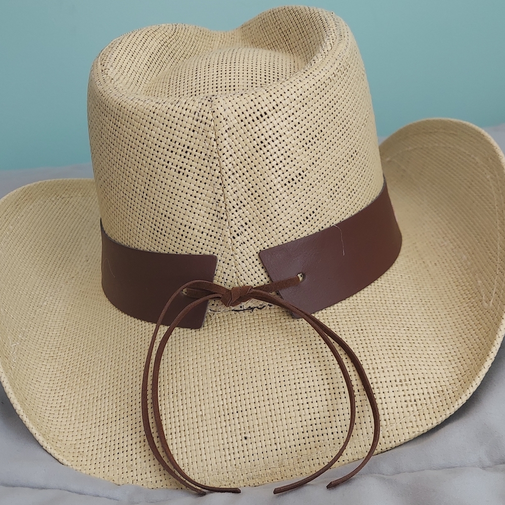 Embroidered Floral Tan Cowgirl Western Hat Size OS Festivals Concerts Vacation - Picture 6 of 14